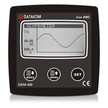 DKM-409 Анализатор сети, 96х96мм, 2.9" LCD, RS-485, 2-вх, 2-вых, 31 гармоника, DC фото 1