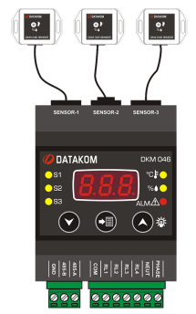 DKM-046 Измеритель температуры/влажности с дисплеем и релейными выходами фото 1